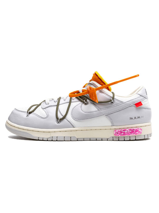 Nike Dunk Low Off-White Lot 22 Ανδρικά Sneakers White / Neutral Grey / Pink / Camper Green