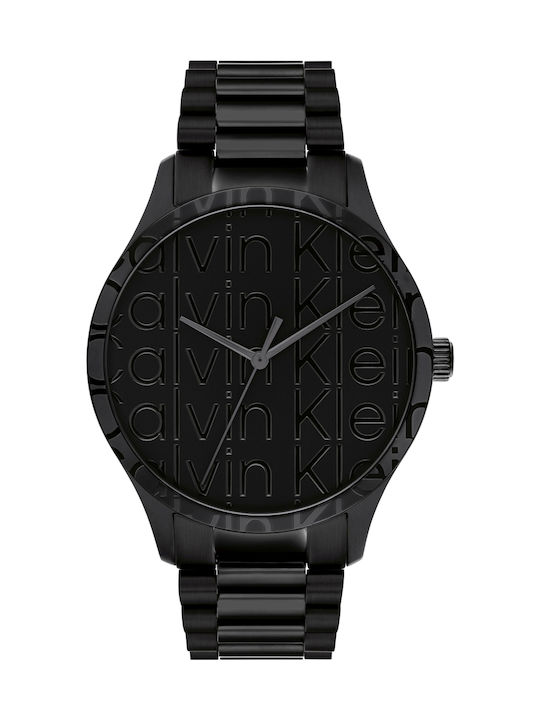 Calvin Klein Iconic Ανδρικό Ρολόι 42mm Χρονογράφος Μπαταρίας με Μαύρο Μεταλλικό Μπρασελέ