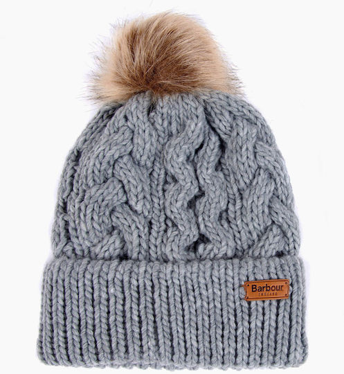 Penshaw Pom Pom Beanie Unisex Beanie Gestrickt in Gray Farbe