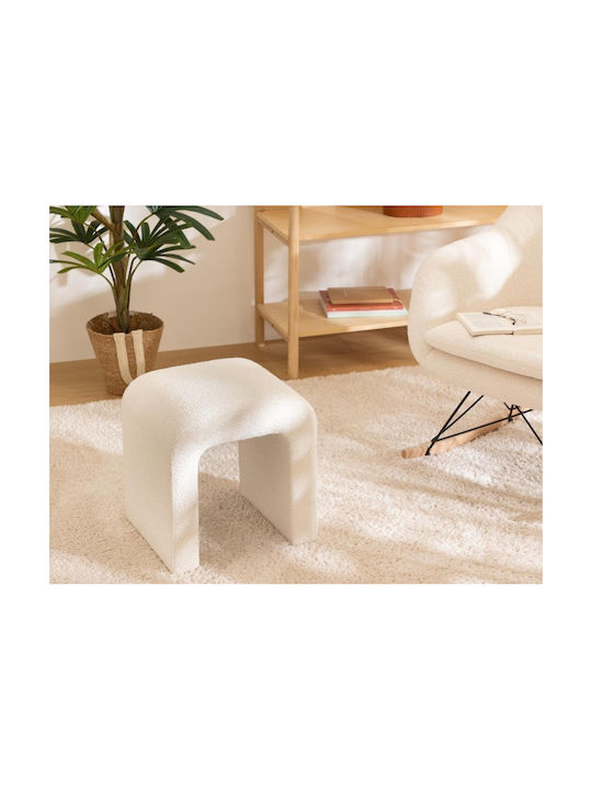 Σκαμπό Σαλονιού Επενδυμένο με Ύφασμα Sevi White 41x35.5x43εκ.