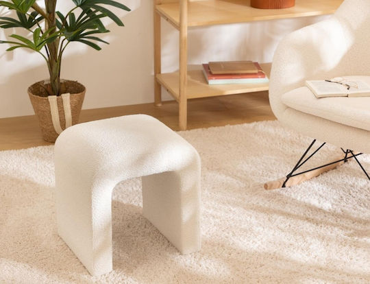 Σκαμπό Σαλονιού Επενδυμένο με Ύφασμα Sevi White 41x35.5x43εκ.