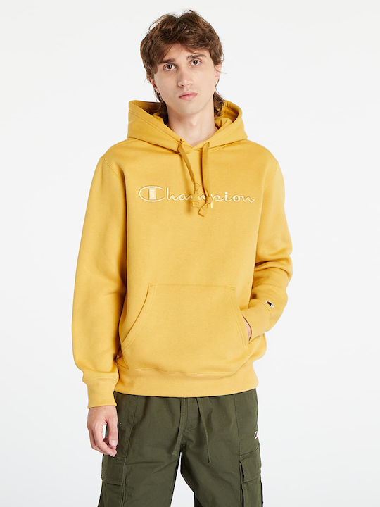 Champion Men's Sweatshirt with Hood Yellow