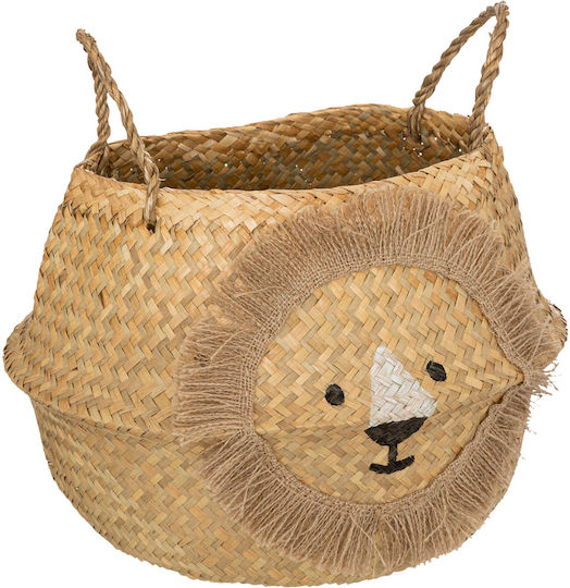 Kinder Aufbewahrungskorb aus Stroh Beige 35x35x40cm 1Stück