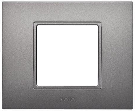Eurolamp Leon Πλαίσιο Διακόπτη 2 Θέσεων σε Γκρι Χρώμα 152-20470
