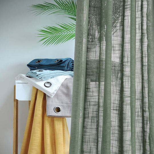 Curtain with Grommets Ontario Turquoise 135x260cm