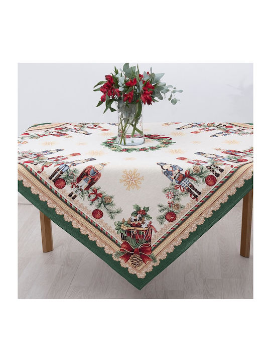 Dimeco Ornament de Crăciun Față de masă Material textil Roșu M140xL140cm 1buc