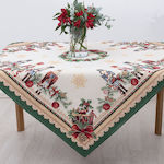 Dimeco Christmas Tablecloth Fabric Beige L140xW...