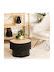 A-s Enola Round Wooden Side Table Black L55xW55xH38cm