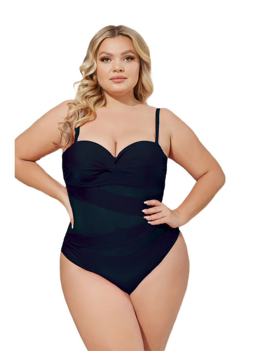 Donna Swimsuit with Mesh Black