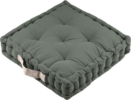 Bodenkissen S-f Duo aus 100% Baumwolle Vert/Lin 45x45cm