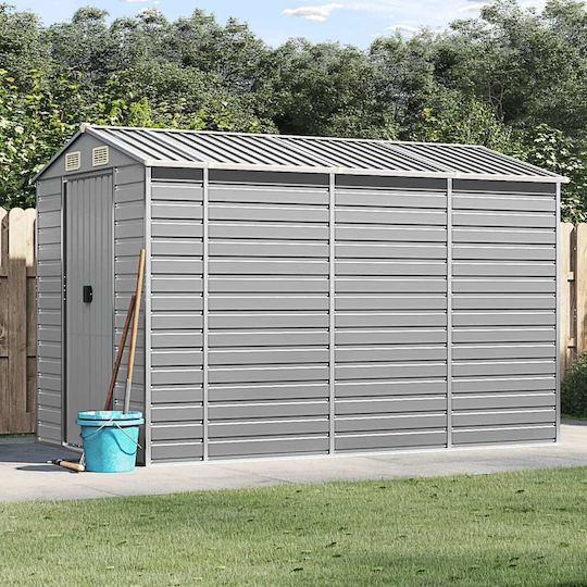 Metallic Galvanized Garden Shed with Air Vents L1.91xW3xH1.98m
