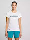 Saucony Stopwatch Graphic Γυναικείο Αθλητικό T-shirt Λευκό