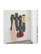 Megapap Wall Hanger Wave Wooden 20 Hooks Gray 64x4x81cm