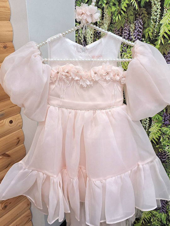 Kinderkleid Set mit Accessoires Rosa