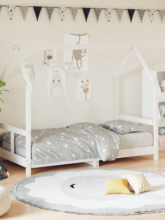 Παιδικό Κρεβάτι Μονό Λευκό για Στρώμα 80x160cm
