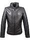 David Lederjacke Winter Jacke Schwarz