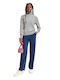 Women's Long Sleeve Sweater Turtleneck Gray