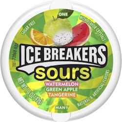 Ice Breakers 8 Pastiluțe Pastiluțe Sours cu Aromă de Pepene roșu, măr verde, mandarină Fără adaos de zahăr 1buc 42gr