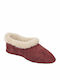 Winter Women's Slippers with Fur Burgundy