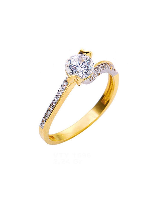 Xrisokosmima Single Stone from Gold 14K