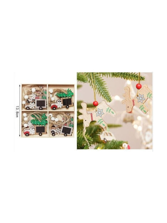 Κρεμαστά Weihnachtshänger Ornament Holz Rot