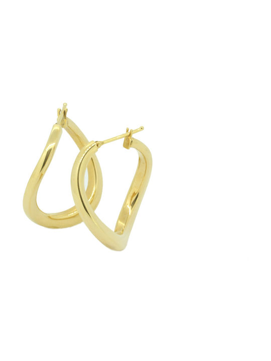 Earrings Hoops made of Gold 14K