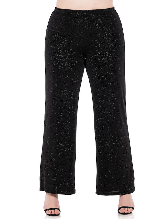 Silky Collection Γυναικεία Υφασμάτινη Παντελόνα Μαύρη