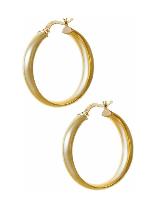 3cm Earrings Hoops made of Gold 14K with Stones