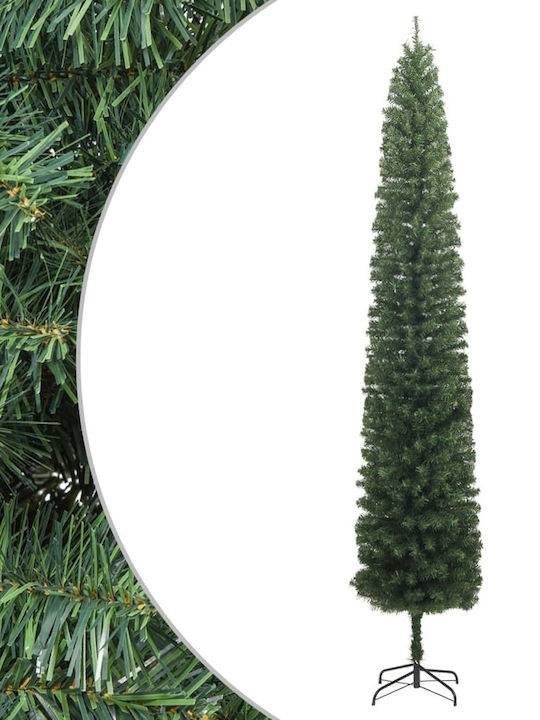 Christmas Slim Green Tree with Metallic Base H270cm