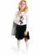 Kids' Set with Skirt Winter 2pcs White Minnie Mouse