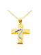 Damen Gold Kreuz 14K mit Kette