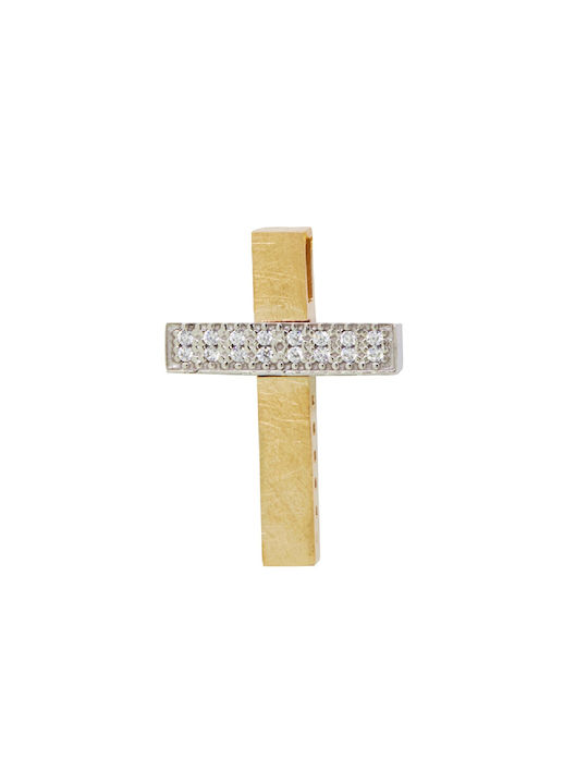 Damen Weißgold Kreuz 14K