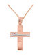 Women's Rose Gold Plated Cross with Chain