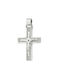 Men's White Gold Cross 14K