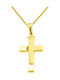 Herren Gold Kreuz 14K mit Kette