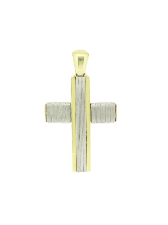 Men's White Gold Cross 14K