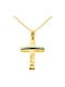 Damen Gold Kreuz 14K mit Kette