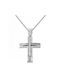 Herren Weißgold Kreuz 14K mit Kette