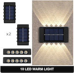 Set of 2 Wall Solar Lights with Warm White Light