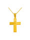 Herren Gold Kreuz 14K mit Kette