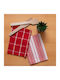 Viopros Tea Towel 100% Cotton In Red Colour 40x60cm 2 Pieces