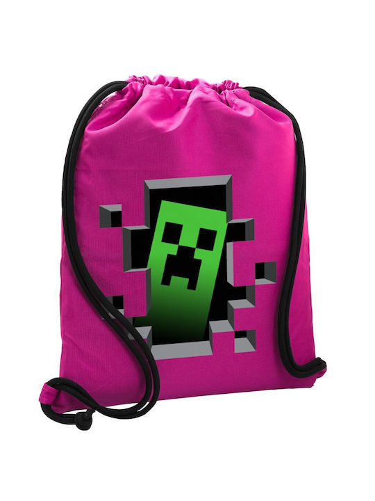 Koupakoupa Minecraft Creeper Τσάντα Πλάτης Γυμναστηρίου Ροζ