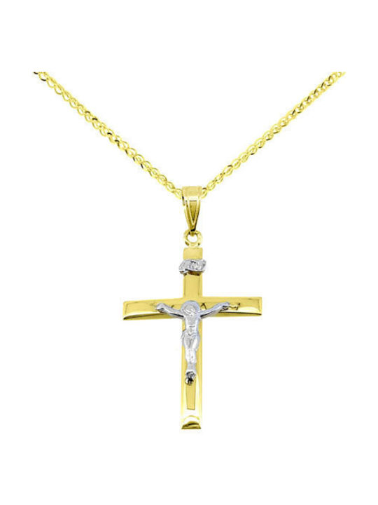 Gold Kreuz 14K mit Kette