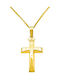 Herren Gold Kreuz 14K mit Kette