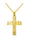 Damen Gold Kreuz 14K mit Kette