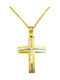 Herren Gold Kreuz 14K mit Kette