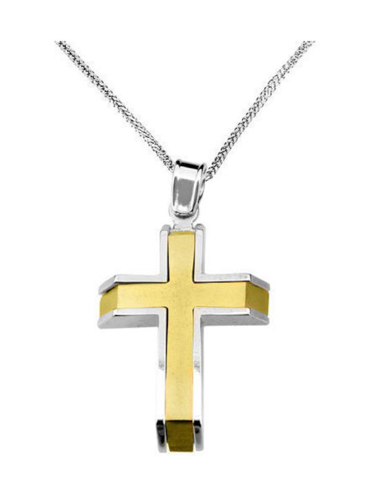 Herren Gold Kreuz 14K mit Kette