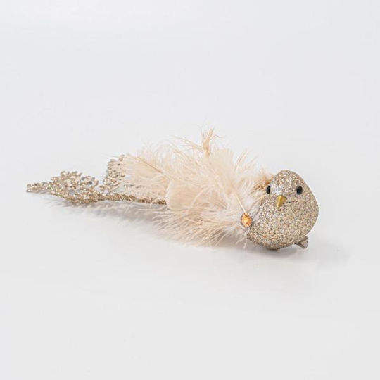 Eurolamp Christmas Plastic Figure Little bird White Length 6.5cm
