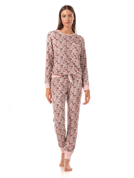 Mara-M Winter Damen Pyjama-Set Rosa