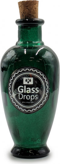 Glass Drops Flasche Wasser Glas mit Korken Grün 250ml